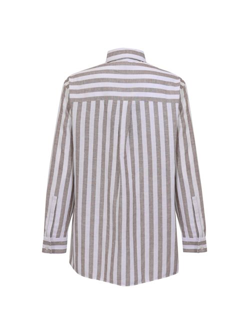 Camicia MMLULULO a righe in misto lino e cotone MM Max Mara | 2616111018600001